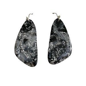 Handmade Bell Shaped Earrings Black & Silver